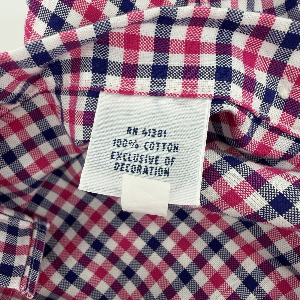 Ralph Lauren Shirt Pink White Blue Gingham Check Plaid Non Iron Mens Size Medium - Picture 9 of 10